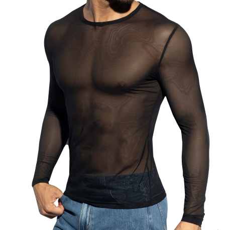ES Collection Net Long Sleeves T-Shirt - Black