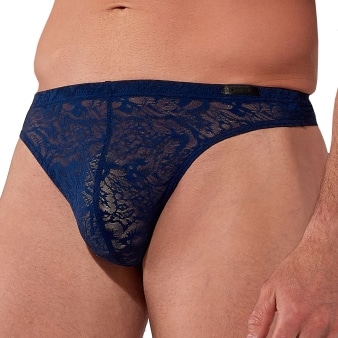 String Temptation Free Cut Lace Bleu Marine HOM