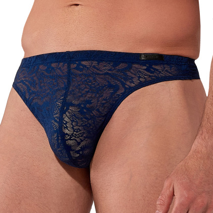 String Temptation Free Cut Lace Bleu Marine HOM