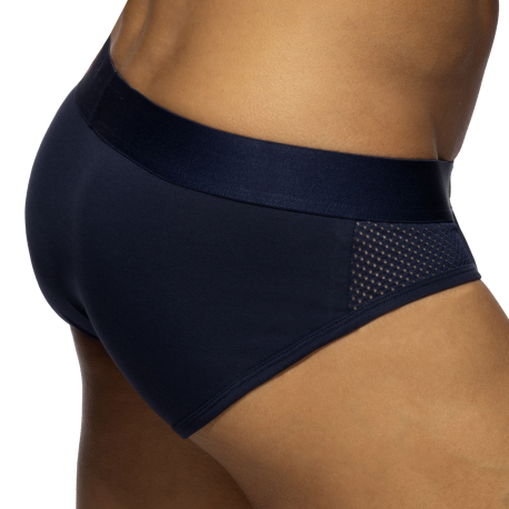Addicted Mesh Panel Briefs - Navy