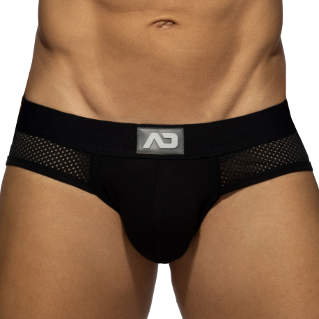 Addicted Mesh Panel Briefs - Black