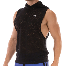 Barcode Samuel Sleeveless Hoodie - Black