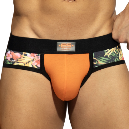 ES Collection Flowery Panel Briefs - Orange