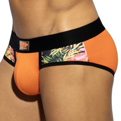 ES Collection Flowery Panel Briefs - Orange