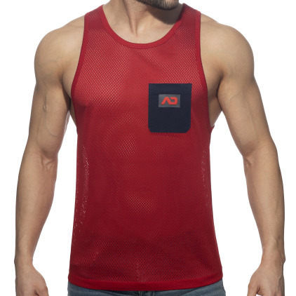 Débardeur Poche Contrastée - Rouge - Marine Addicted