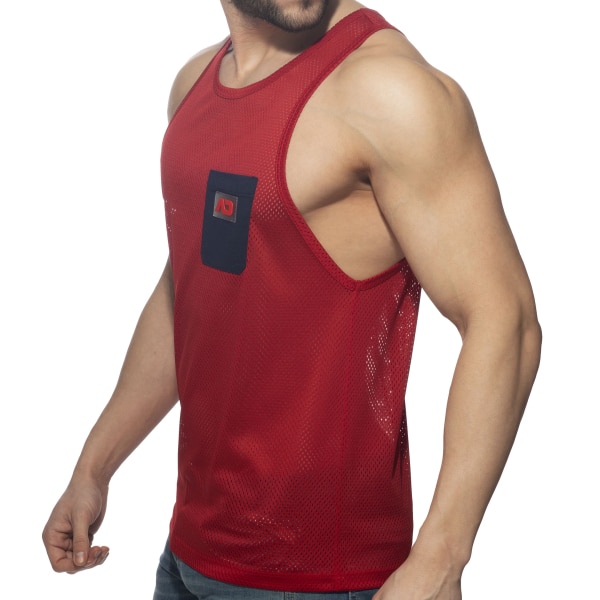 Débardeur Poche Contrastée - Rouge - Marine Addicted
