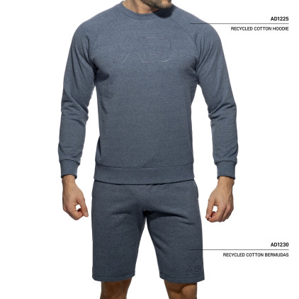 Sweat-Shirt Coton Recyclé Bleu Addicted