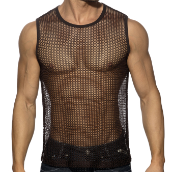 Addicted Openwork Tank Top - Brown
