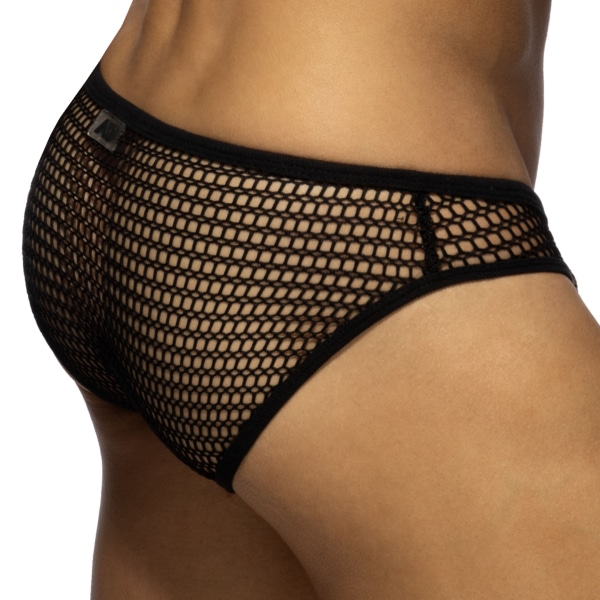 Addicted Openwork Bikini Briefs - Black