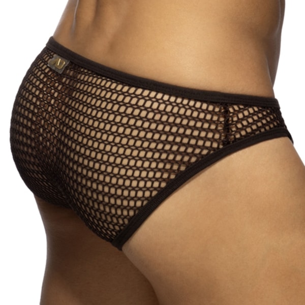 Addicted Openwork Bikini Briefs - Brown