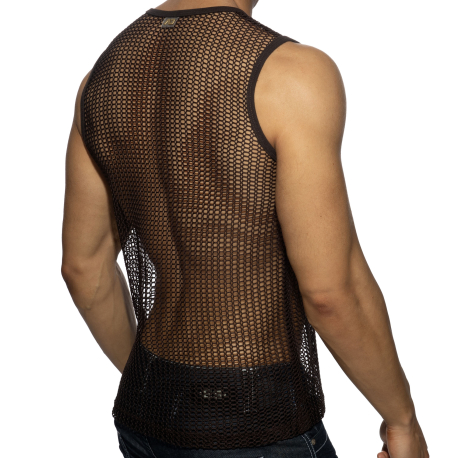 Addicted Openwork Tank Top - Brown