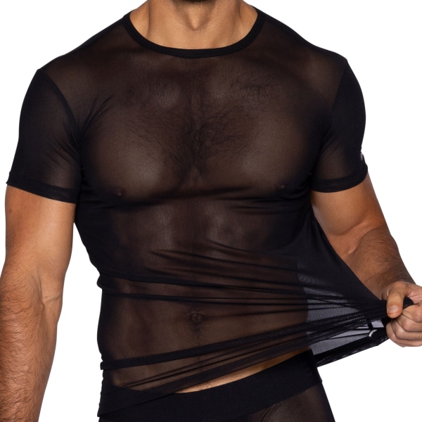 T-Shirt en Mesh Noir Bike