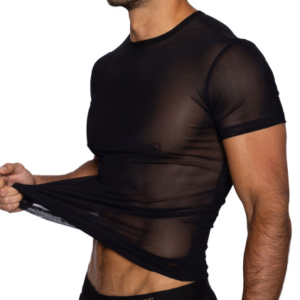 T-Shirt en Mesh Noir Bike