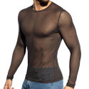 T-Shirt Net Manches Longues Marron ES Collection