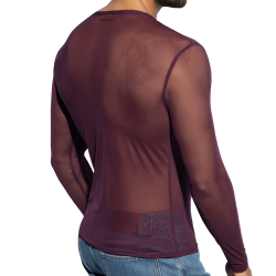 T-Shirt Net Manches Longues Aubergine ES Collection