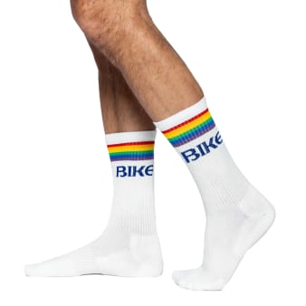 Chaussettes Sport Pride Blanches Bike