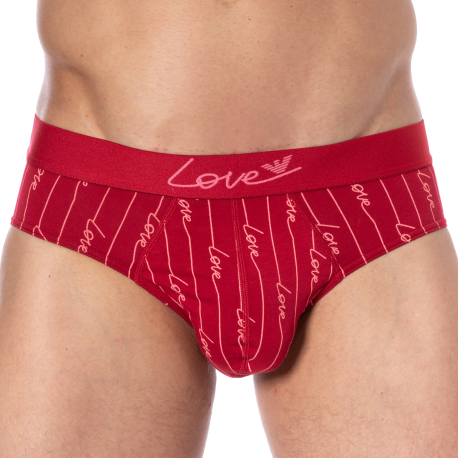 Emporio Armani Valentine's Day Briefs - Red Print