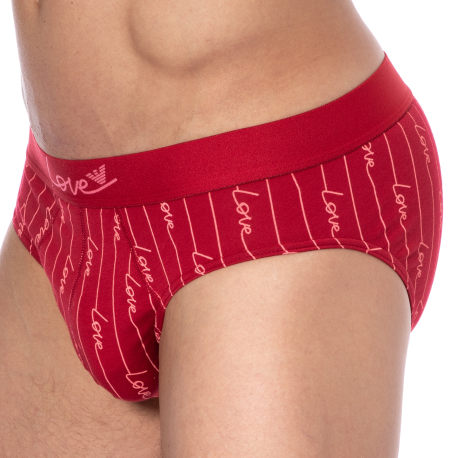 Emporio Armani Valentine's Day Briefs - Red Print