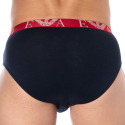 Emporio Armani Bold Monogram Cotton Briefs - Navy - Red