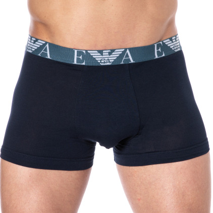 Boxer Bold Monogram Coton Marine - Bleu Emporio Armani