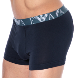 Boxer Bold Monogram Coton Marine - Bleu Emporio Armani