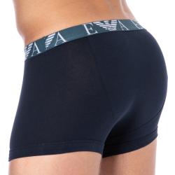 Boxer Bold Monogram Coton Marine - Bleu Emporio Armani
