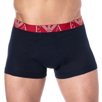 Boxer Bold Monogram Coton Marine - Rouge Emporio Armani