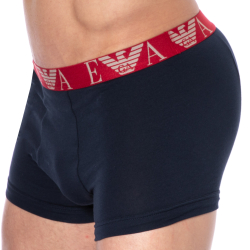 Boxer Bold Monogram Coton Marine - Rouge Emporio Armani