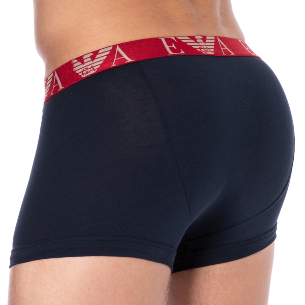 Boxer Bold Monogram Coton Marine - Rouge Emporio Armani