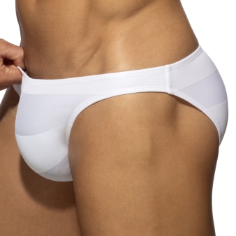 Slip Bikini Rayure Epaisse - Blanc Addicted