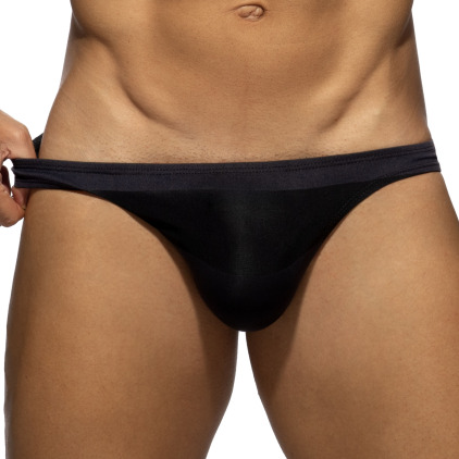 Slip Bikini Rayure Epaisse - Noir Addicted