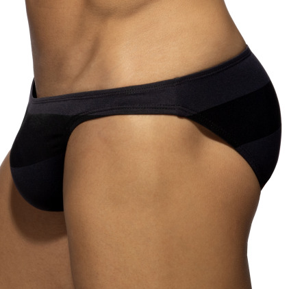 Slip Bikini Rayure Epaisse - Noir Addicted