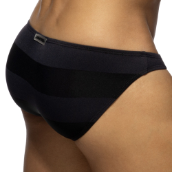 Slip Bikini Rayure Epaisse - Noir Addicted