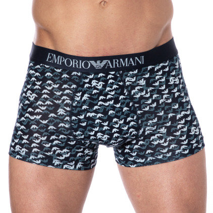Boxer All Over Logo Bleu Marine Emporio Armani