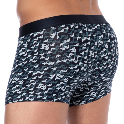 Boxer All Over Logo Bleu Marine Emporio Armani
