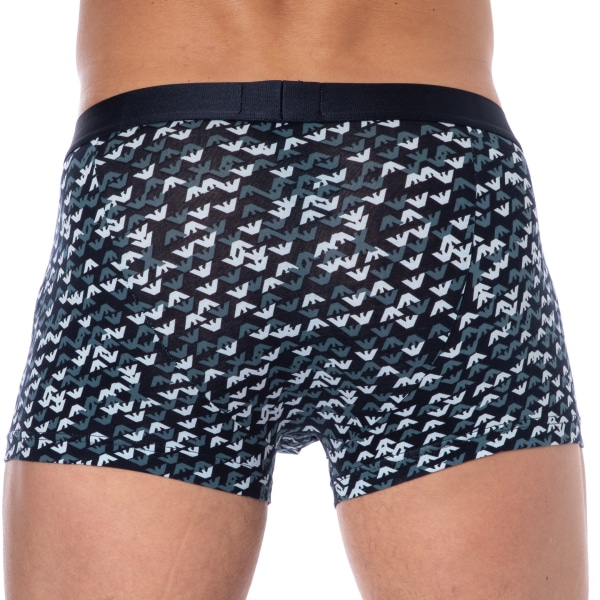 Boxer All Over Logo Bleu Marine Emporio Armani