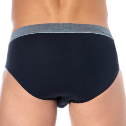 Emporio Armani Shiny Logoband Briefs - Navy