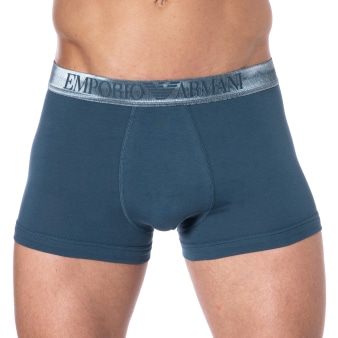 Emporio Armani Shiny Logoband Boxer Briefs - Blue