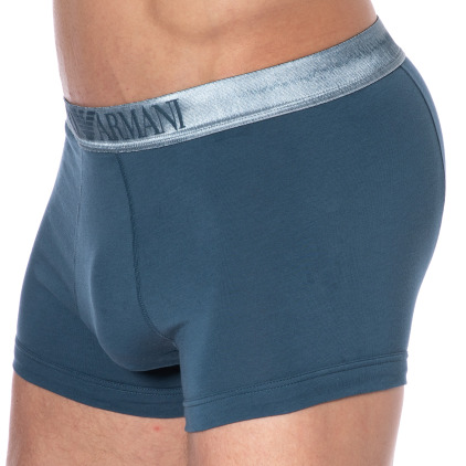 Boxer Shiny Logoband Bleu Emporio Armani