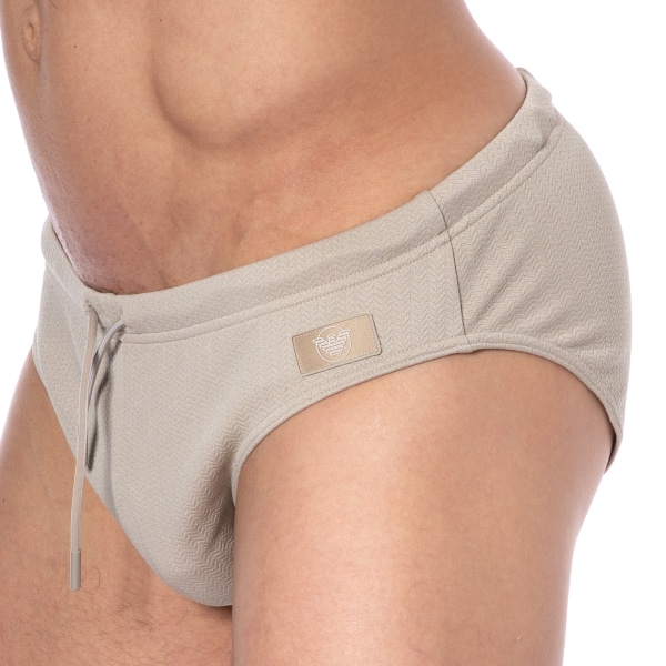Emporio Armani Satin Label Swim Briefs - Taupe