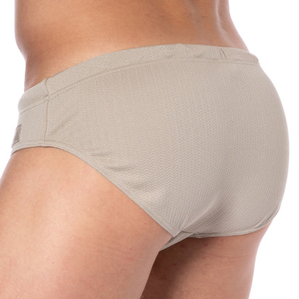 Slip de Bain Satin Label Taupe Emporio Armani