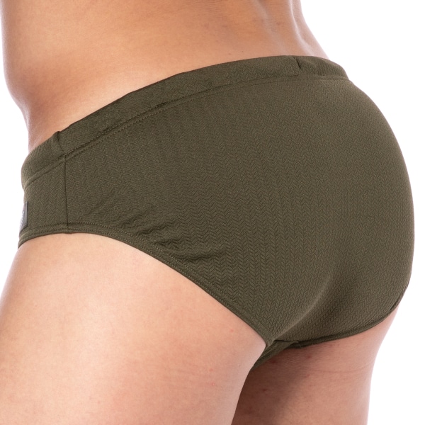 Slip de Bain Satin Label Olive Emporio Armani