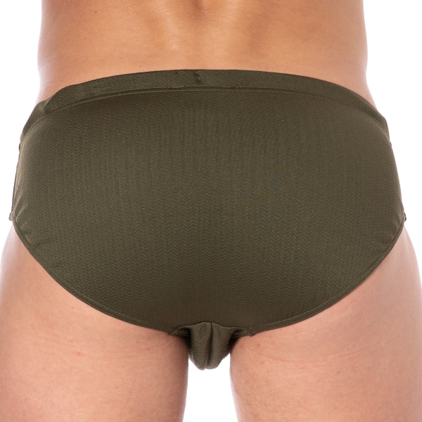 Slip de Bain Satin Label Olive Emporio Armani