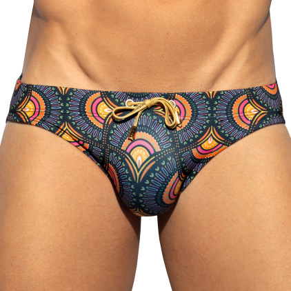 Slip De Bain Paon Noir ES Collection