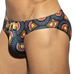 Slip De Bain Paon Noir ES Collection
