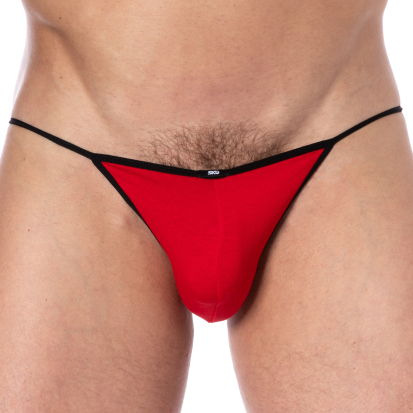 SKU Plain Cotton Mini Tanga Briefs - Red