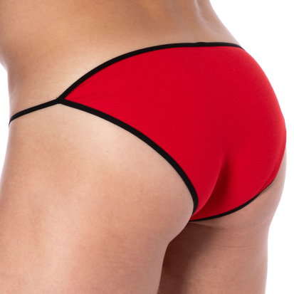 SKU Plain Cotton Mini Tanga Briefs - Red
