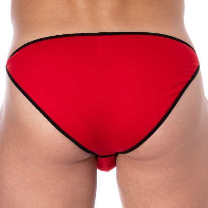 SKU Plain Cotton Mini Tanga Briefs - Red