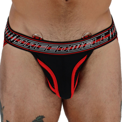 Jock Strap Gymnetixxx Noir - Rouge Breedwell