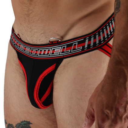 Jock Strap Gymnetixxx Noir - Rouge Breedwell